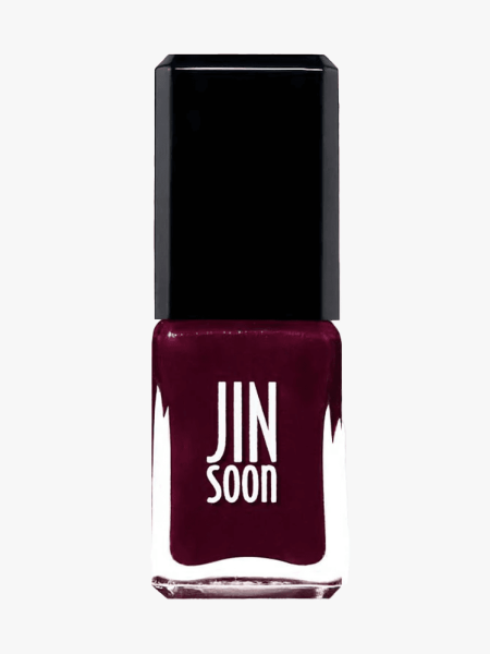 Jinsoon Nail Polish in Audacity in branded glass bottle with black cap on light gray background